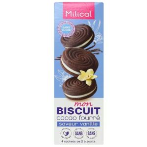 Mon Biscuit cacao fourré saveur vanille 4 x 2 biscuits