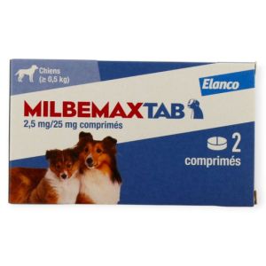 Milbemaxtab petits chiens 2 comprimés