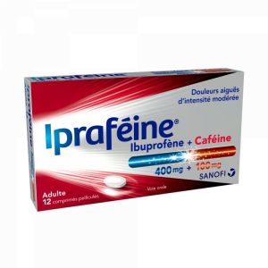 Ipraféine 400mg/100mg - Douleurs aiguës d'intensité modérée - 12 comprimés