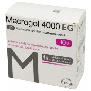 Macrogol 4000 Poudre pour solution buvable 10g 20 sachets