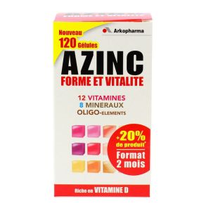 Azinc forme & vitalité vitamine D 120 gélules (2 mois)