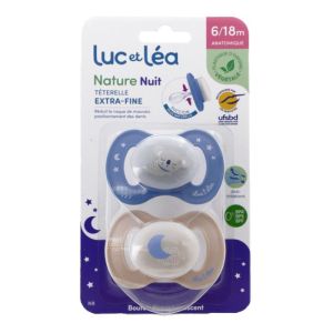 Nature Sucettes anatomiques nuit 6-18 mois Koala - lot de 2
