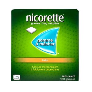 Nicorette gomme fruits 2mg - 210 gommes