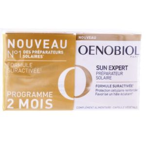 SUN EXPERT Préparateur Solaire Lot de 2x 30 Capsules - Protection Cellulaire Renforcée, Favorise un Hâle Eclatant