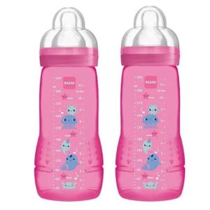 Biberon - Rose Easy active - 6 mois - 330ml x2