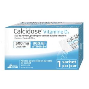 Calcidose Vitamine D3 500 mg/800 UI 30 Sachets