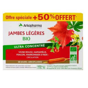 Arkofluide - Jambes légères BIO - 30 ampoules