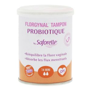 Florgynal avec probiotiques - mini 14 tampons sans applicateur