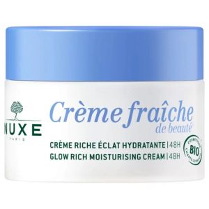 Crème Fraîche de Beauté Crème Riche Éclat Hydratante 48H Bio 50 ml