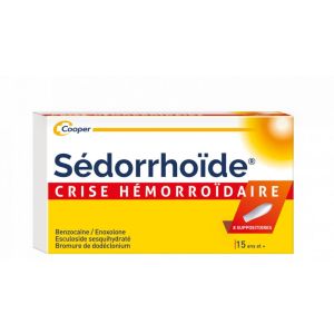 Sédorrhoïde - Crise Hémorroïdaire - 8 Suppositoires
