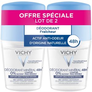 Déodorant bille minéral 48H Anti-odeur - 2x50 ml