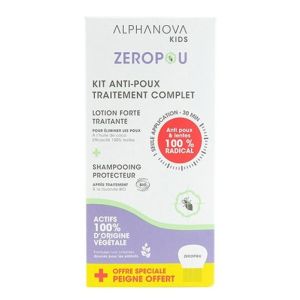 Alphanova Kids Zeropou Kit Anti-poux traitement complet BIO