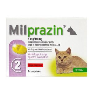 Milprazin 4/10 mg chats 2 comprimés