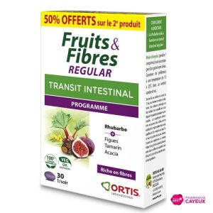 Fruits & Fibres Regular Transit Intestinal Lot de 2 x 30 Comprimés