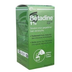Betadine 1 % solution pour gargarisme et bain de bouche 200 ml