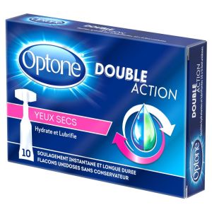 Solution oculaire double action yeux secs 10 monodoses