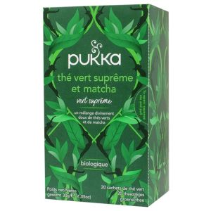 Thé Vert Suprême et Matcha Bio 20 Sachets de Pukka