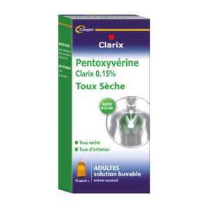 CLARIX TOUX SECHE PENTOXYVERINE 0,15 % ADULTES 200 ml