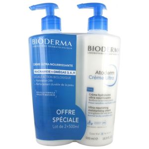 Atoderm Crème Ultra Crème Hydratante Ultra-Nourrissante 2x500ml