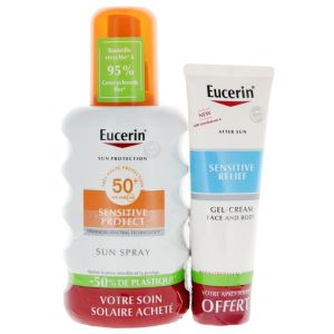 Sun Protection Sensitive Protect Sun Spray SPF50+ 200 ml + Relief Gel-Crème Après-Soleil 50 ml Offert