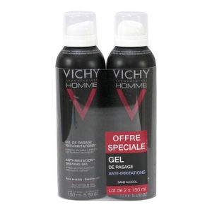 Gel de rasage anti-irritations Homme 2x200 ml
