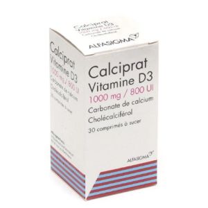 Calciprat Vitamine D3 1000mg/800UI 30 Comprimés à Sucer
