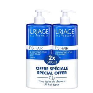 DS HAIR - Shampooing Doux Equilibrant - Tous Types de Cheveux, 2x500ml
