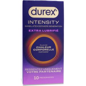 Intensity Préservatifs Sans latex Chaleur corporelle partagée Extra lubrifié x10