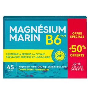 Magnésium marin B6 fort 30 gélules + 15 offertes