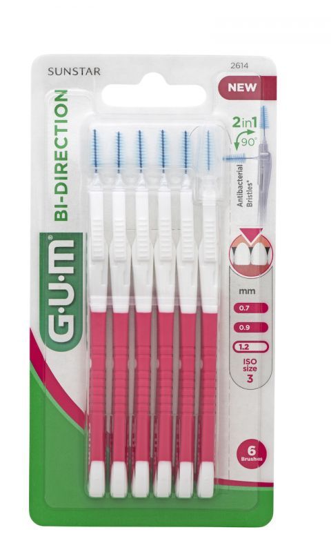 Lot De 3 Paquets De Brossettes Interdentaires GUM Bi-direction - Diamètre 1,4 Mm - Neuf