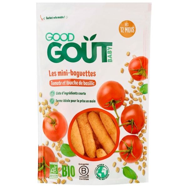 Mini-Baguettes Tomate et Touche de Basilic Dès 12 Mois Bio 70 g