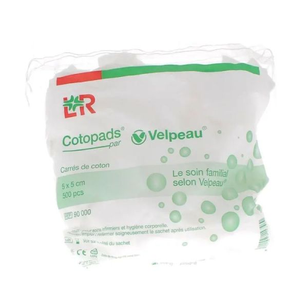 Petits Carrés de Coton 5 x 5 cm x500