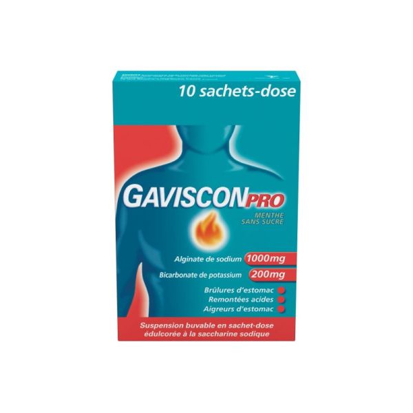 GavisconPro menthe sans sucre - 10 sachets