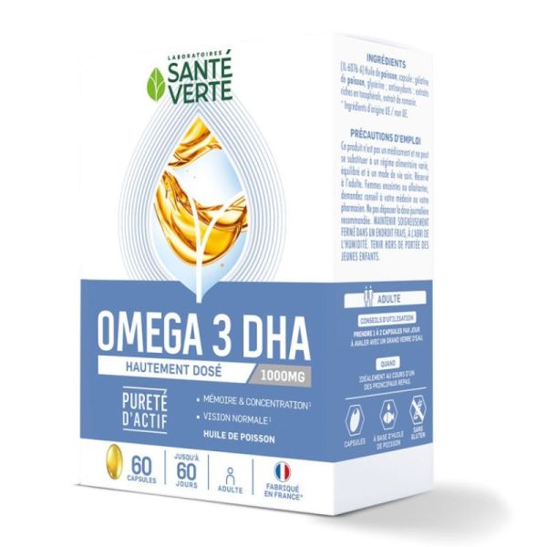 Oméga 3 1000 mg DHA - 60 capsules