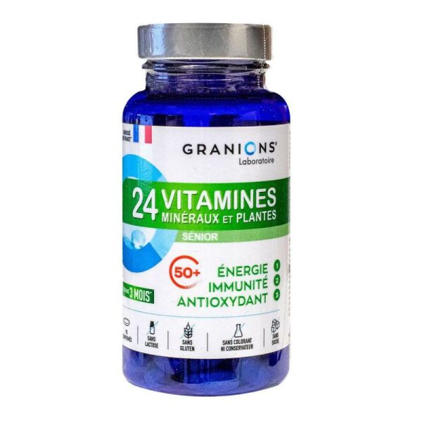 24 vitamines minéraux et plantes Senior - 90 comprimés
