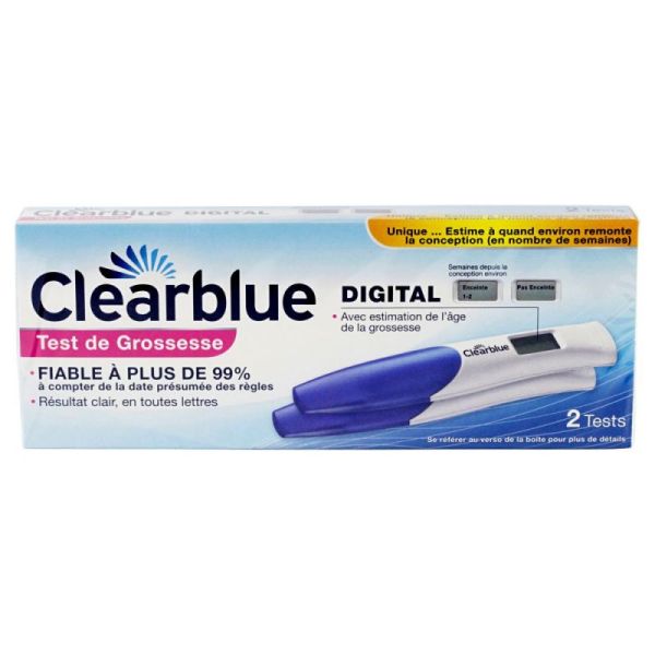 2 Tests de grossesse Clearblue digitaux