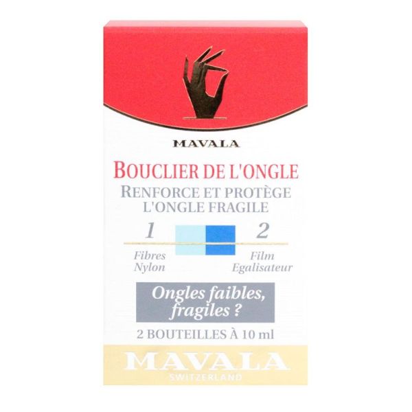 Bouclier de L'Ongle Renforce et Protège L'Ongle Fragile 2 x 10 ml