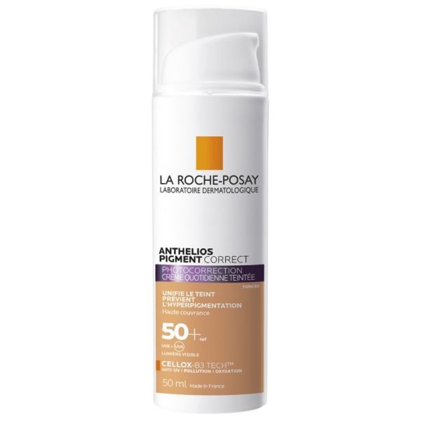 Anthelios Pigment Correct Photocorrection Crème Quotidienne Teintée Foncée SPF50+ 50 ml