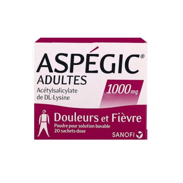 Aspégic 1000 mg adulte 20 sachets