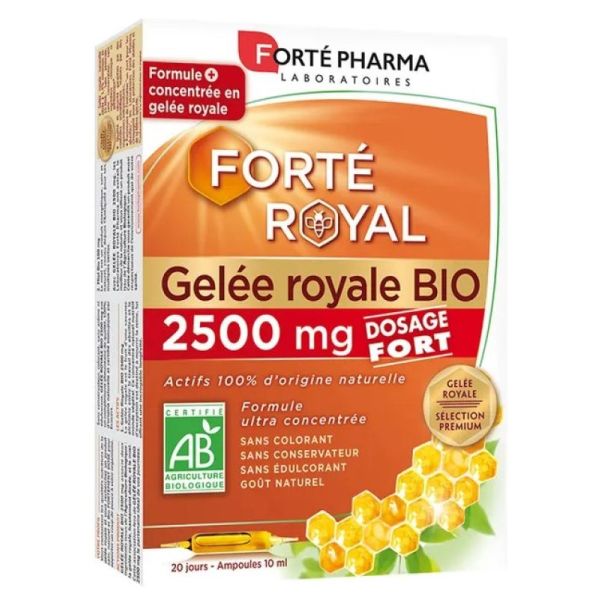 Forté Royal Gelée Royale 2500 mg Bio 20 Ampoules