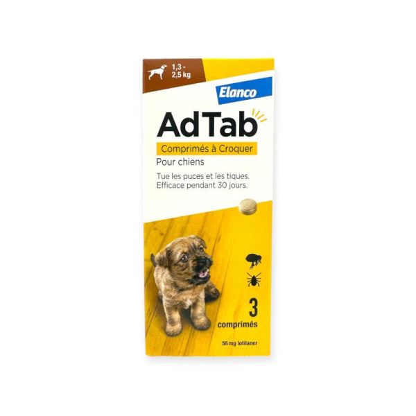 AdTab comprimés à croquer pour chiens 1,3-2,5kg x3