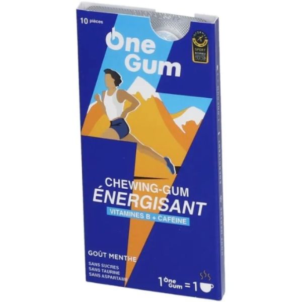 Chewing-gum énergisant à la menthe x10