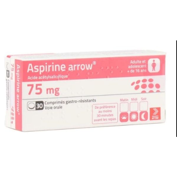 Aspirine Comprimé gastrorésistant 75 mg Boîte de 30