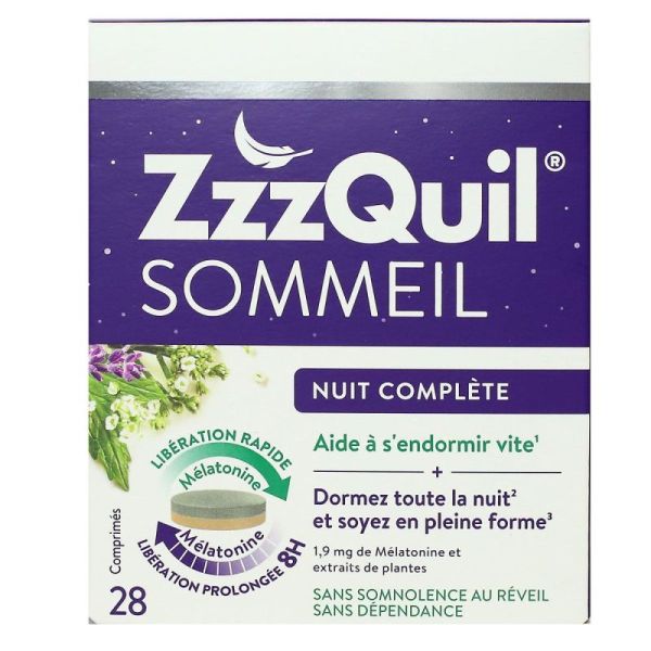 ZzzQuil Sommeil Nuit Complète 28 comprimés