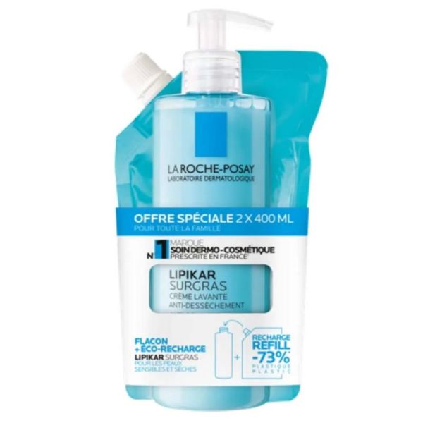 Lipikar Surgras 400ml + Éco-Recharge 400 ml