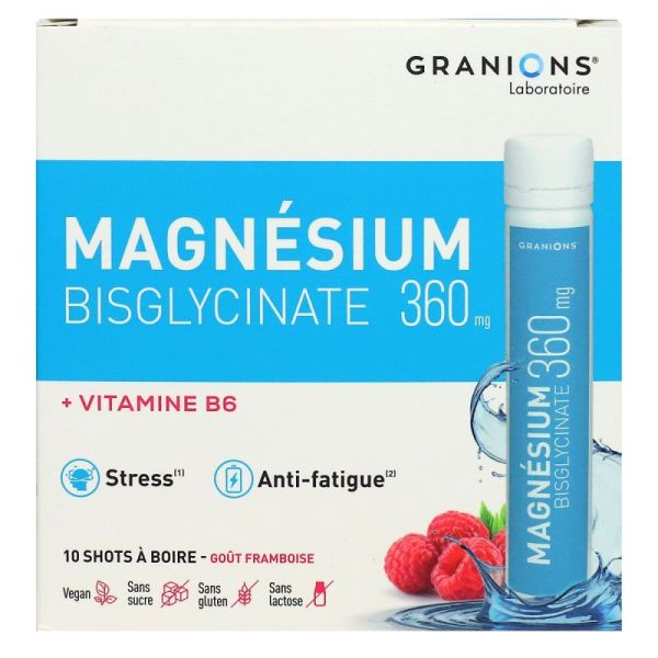 Shots Magnésium Bisglycinate 360mg 10 shots