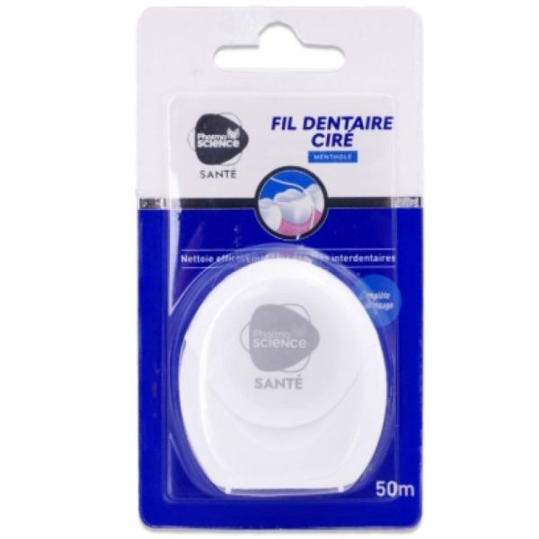 Fil dentaire ciré mentholé 50 m