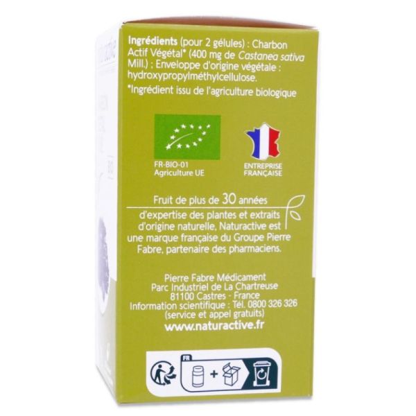 Charbon végétal activé Bio - 20 gélules