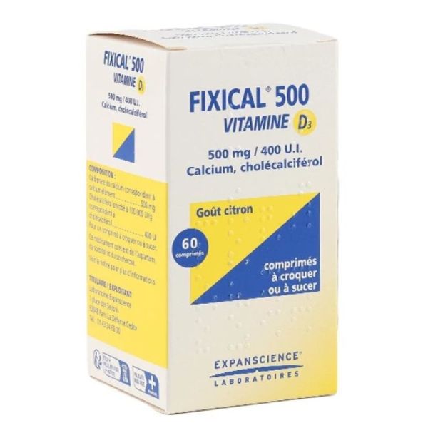 Vitamine D3 500 mg/400 UI 60 comprimés