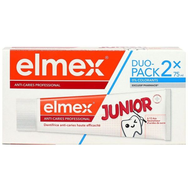 Dentifrice Duo Junior 6-12 ans Anti-caries 2x75ml